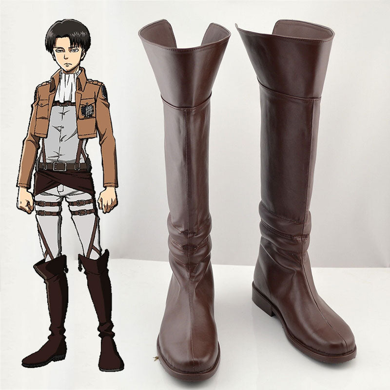 Attack on Titan Levi Ackerman Eren Yeager Mikasa Ackerman Shoes Cosplay Boots