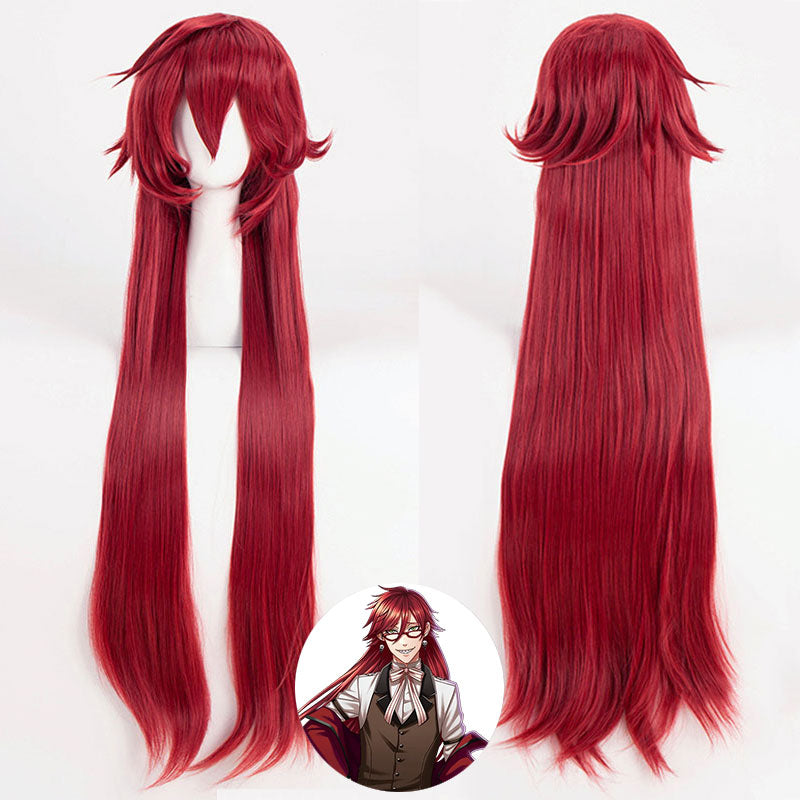 Black Butler Grelle Sutcliff Deep Red Cosplay Wig