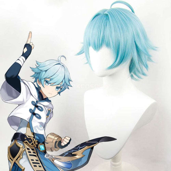 Chongyun from Genshin Impact Halloween Blue Cosplay Wig - Winkcosplay