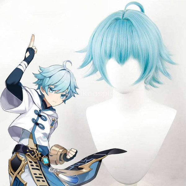 Chongyun from Genshin Impact Halloween Blue Cosplay Wig - Winkcosplay