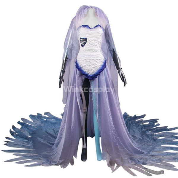 Corpse Bride Corpse Emily Bride Wedding Dress Halloween Cosplay Costume