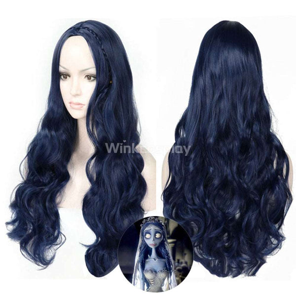 Corpse Bride Corpse Emily Bride Halloween Blue Cosplay Wig