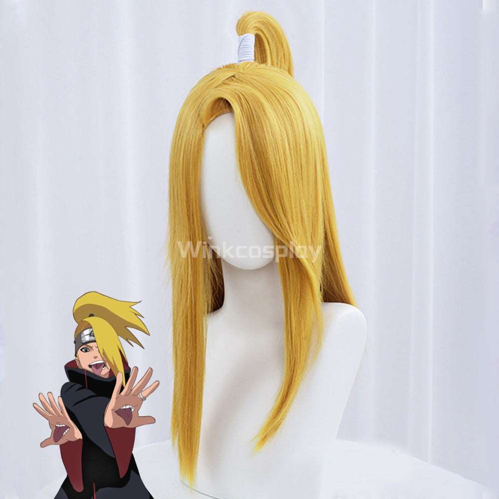Deidara from Naruto Halloween Golden Cosplay Wig