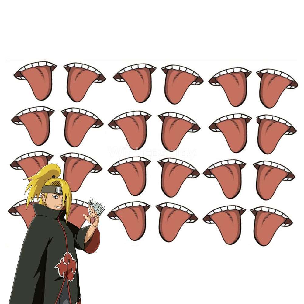 Deidara from Naruto Halloween Hand Tongue Tattoo stickers Cosplay Accessory Prop - Winkcosplay