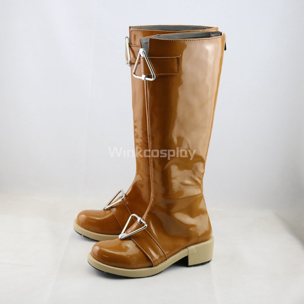 Demon Slayer: Kimetsu No Yaiba Agatsuma Zenitsu Female Orange Shoes Cosplay Boots