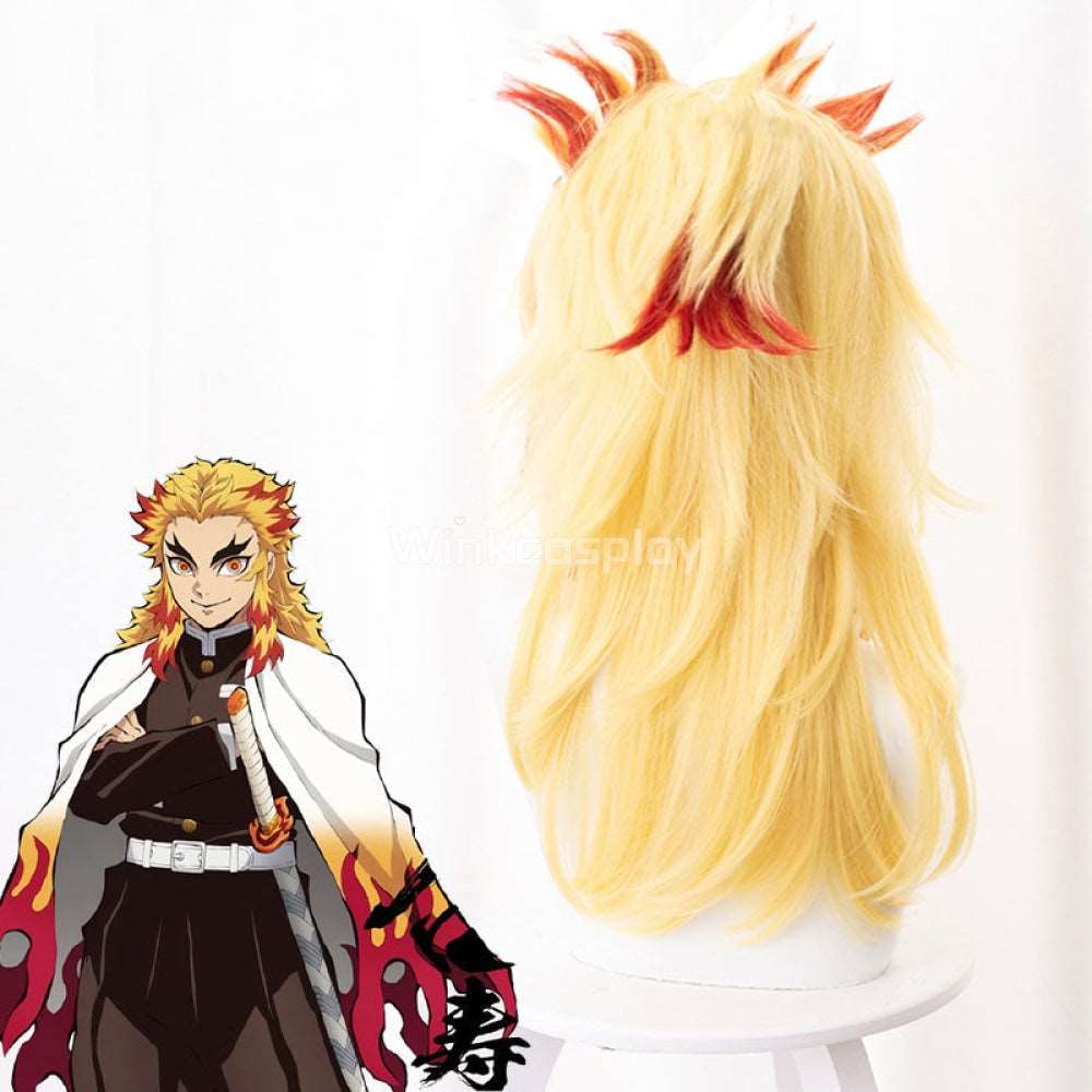 Demon Slayer: Kimetsu No Yaiba Rengoku Kyoujurou Golden Cosplay Wig