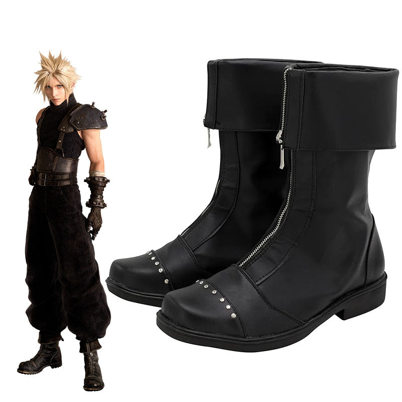 Final Fantasy VII Remake FF7 Cloud Strife Black Cosplay Shoes