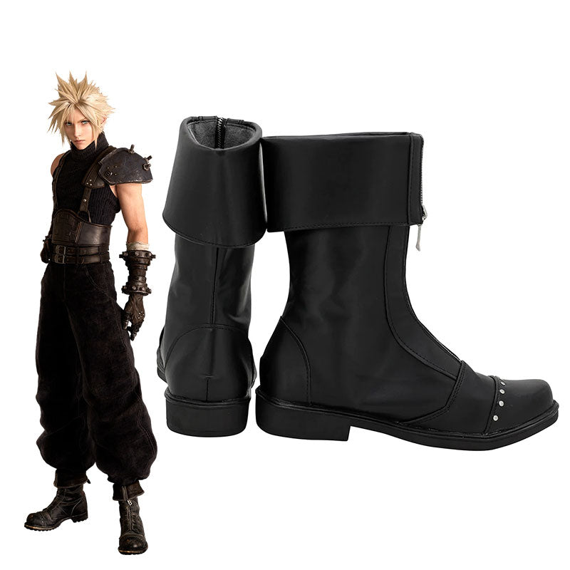 Final Fantasy VII Remake FF7 Cloud Strife Black Cosplay Shoes