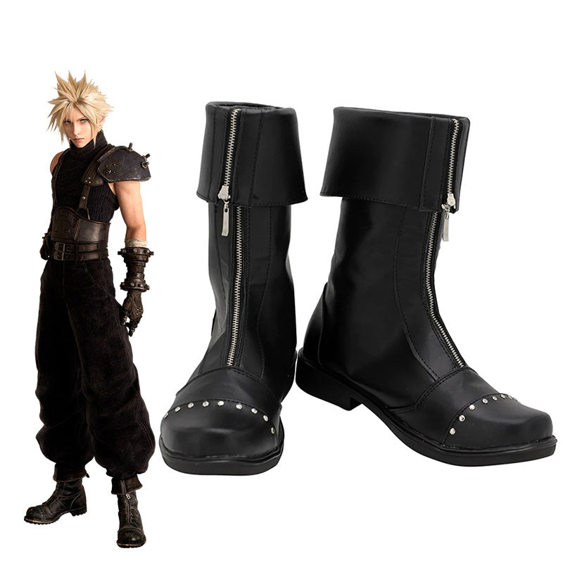Final Fantasy VII Remake FF7 Cloud Strife Black Cosplay Shoes
