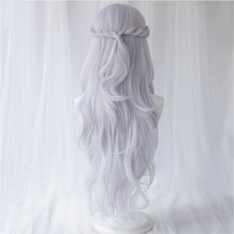 Final Fantasy XIV Endwalker FF14 Venat Hydaelyn Light Blue Gray Cosplay Wig