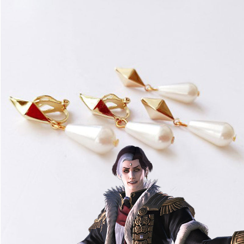 Final Fantasy XIV FF14 Emet-Selch Hades Solus zos Galvus A Pair Ear studs Ear clips Cosplay Accessory Prop