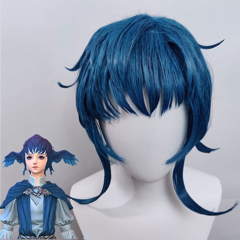 Final Fantasy XIV FF14 Meteion Blue Cosplay Wig