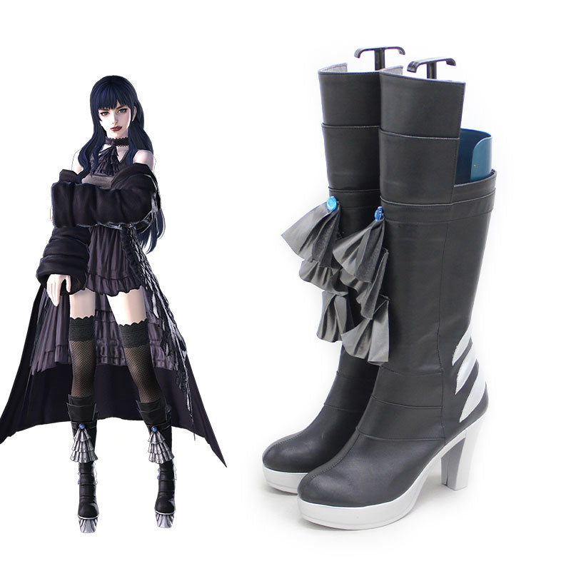 Final Fantasy XIV Gaia Black Shoes Cosplay Boots