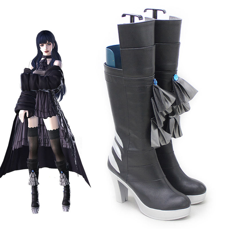 Final Fantasy XIV Gaia Black Shoes Cosplay Boots