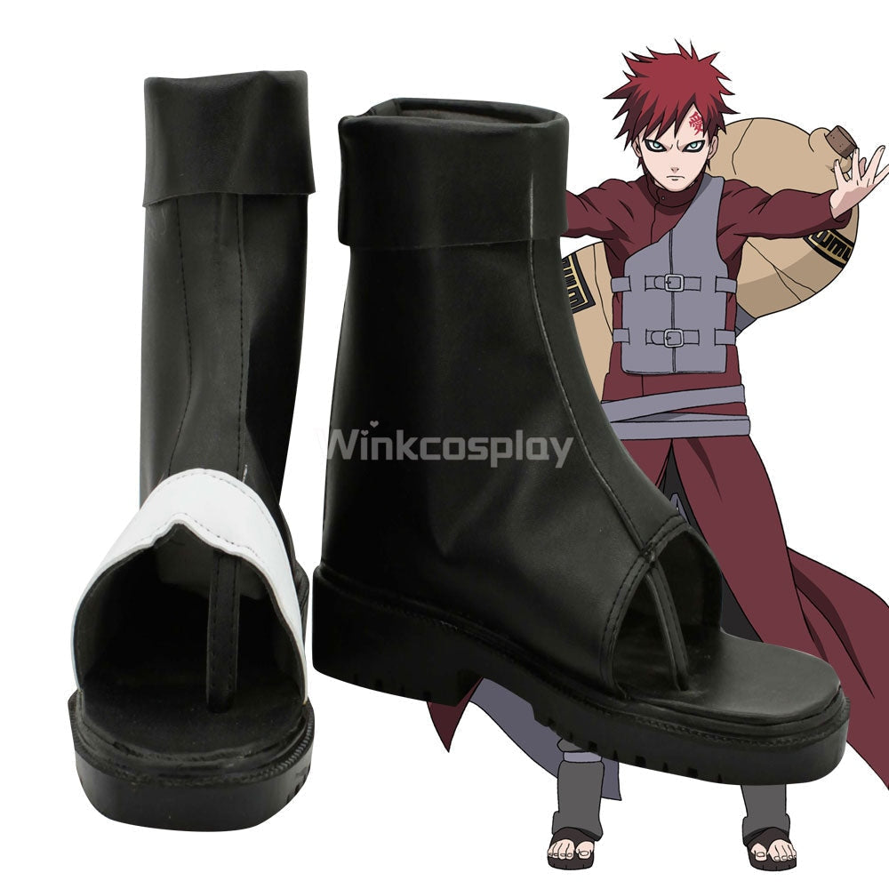 Gaara from Naruto Halloween Black Cosplay Shoes