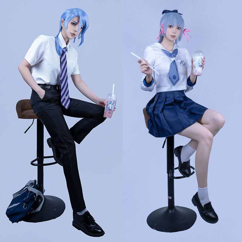 Genshin Impact & HEYTEA Kamisato Ayaka Kamisato Ayato JK Cosplay Costume