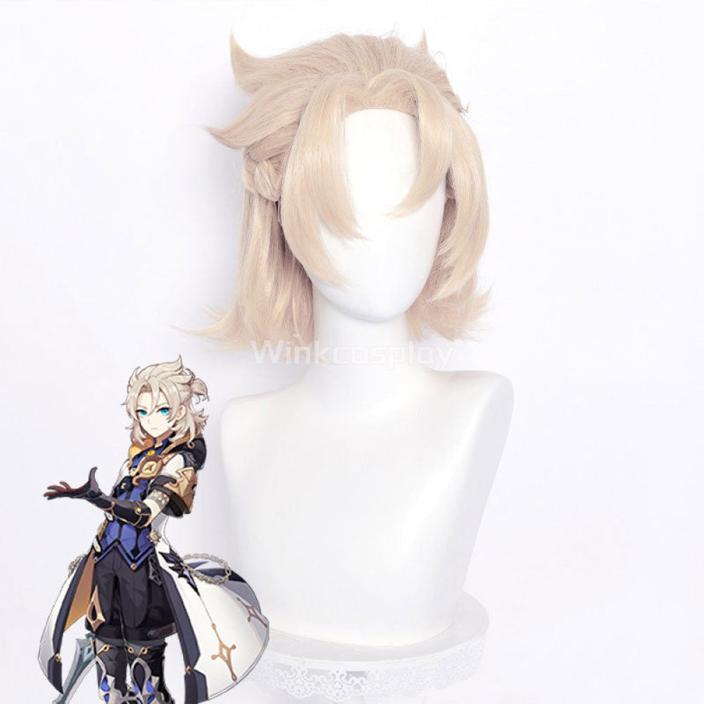 Genshin Impact Albedo Light Grey Cosplay Wig - Winkcosplay
