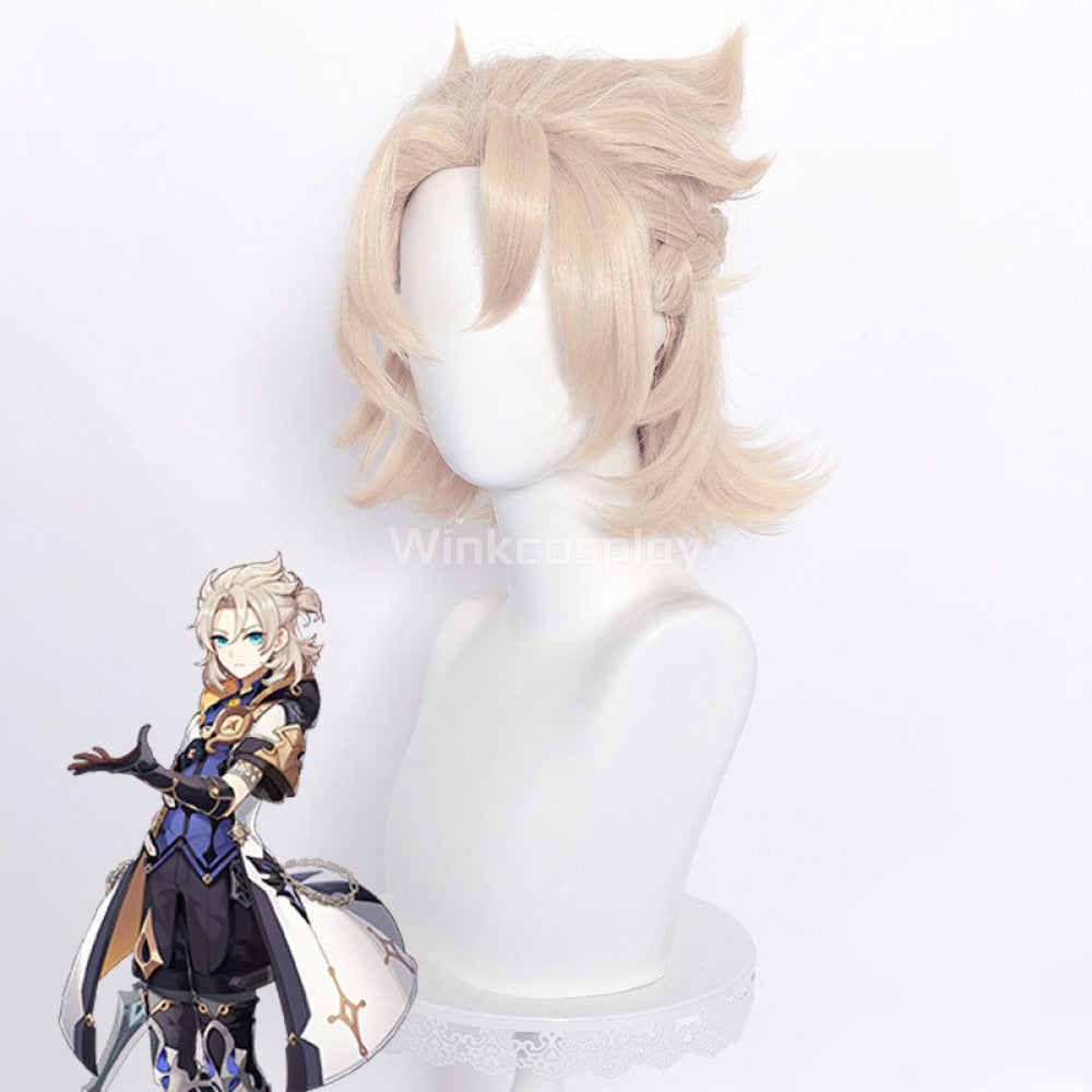 Genshin Impact Albedo Light Grey Cosplay Wig - Winkcosplay