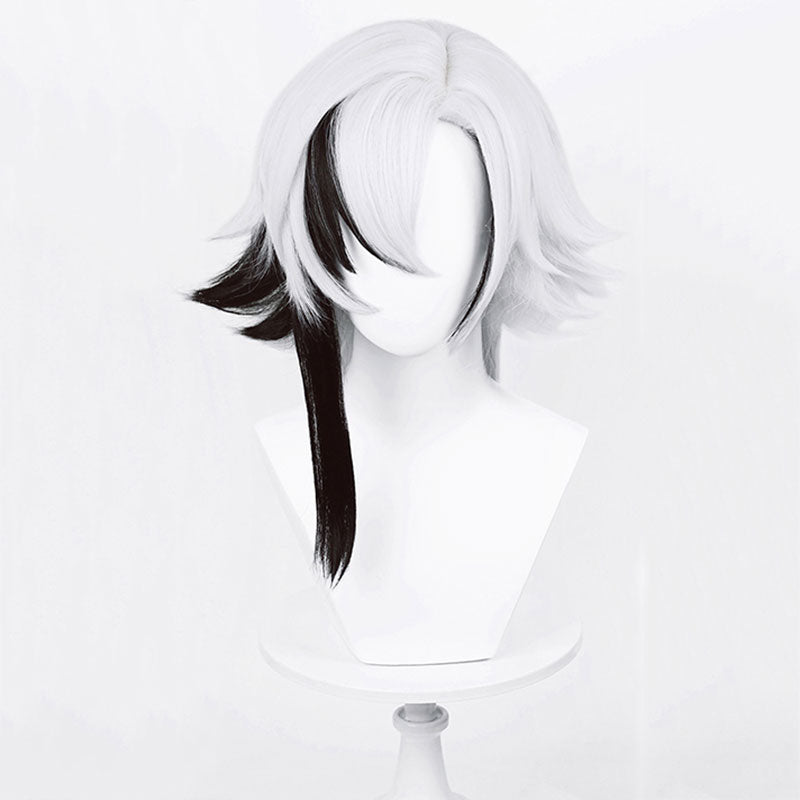 Genshin Impact the Eleven Fatui Harbingers The Knave The Servant Arlecchino Silver White Gray Black Cosplay Wig