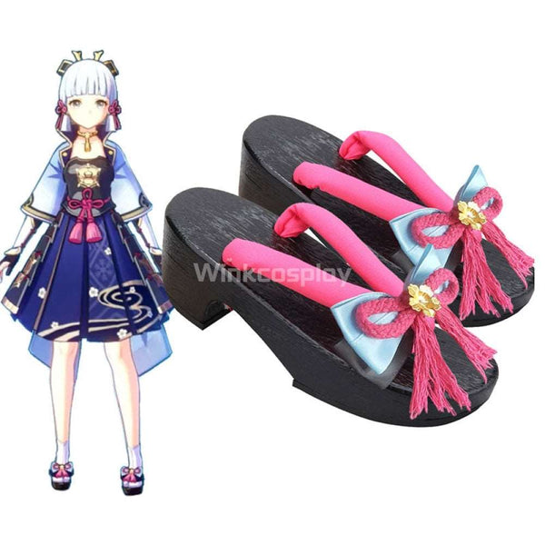 Genshin Impact Ayaka Black Cosplay Shoes - Winkcosplay