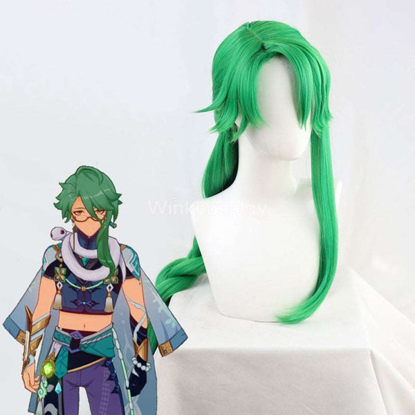 Genshin Impact Baishu Green Cosplay Wig - Winkcosplay