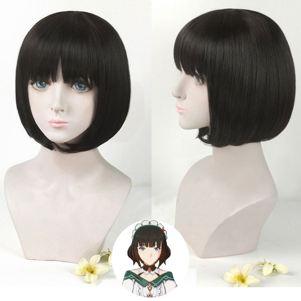 Genshin Impact Catherine Black Cosplay Wig