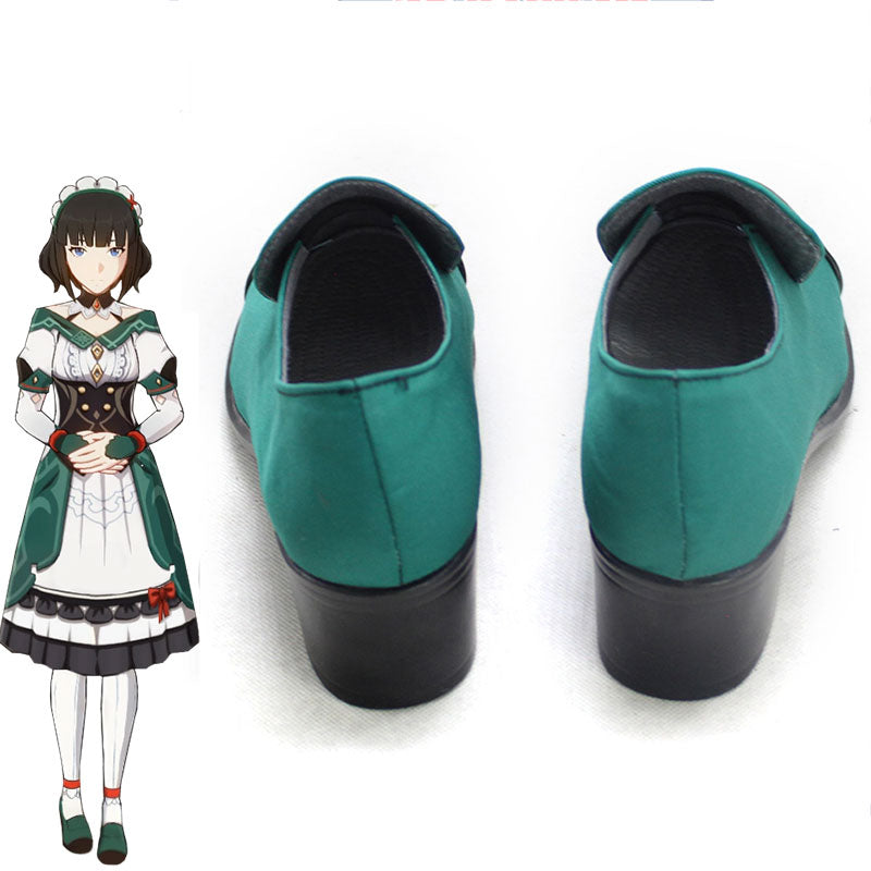 Genshin Impact Catherine Blue Green Cosplay Shoes