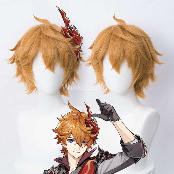 Genshin Impact Childe Tartaglia Orange Cosplay Wig - Winkcosplay