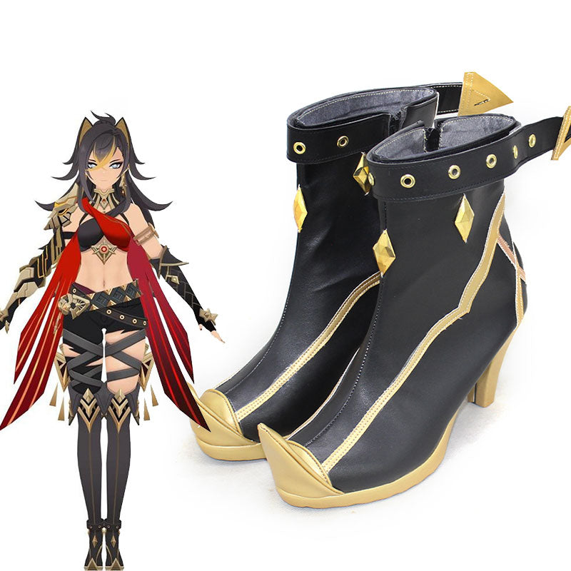 Genshin Impact Dehya Black Cosplay Shoes