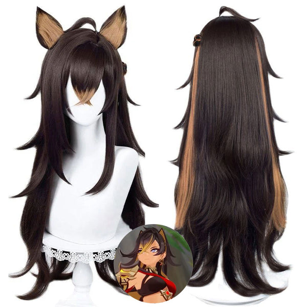 Genshin Impact Dehya Brown Cosplay Wig