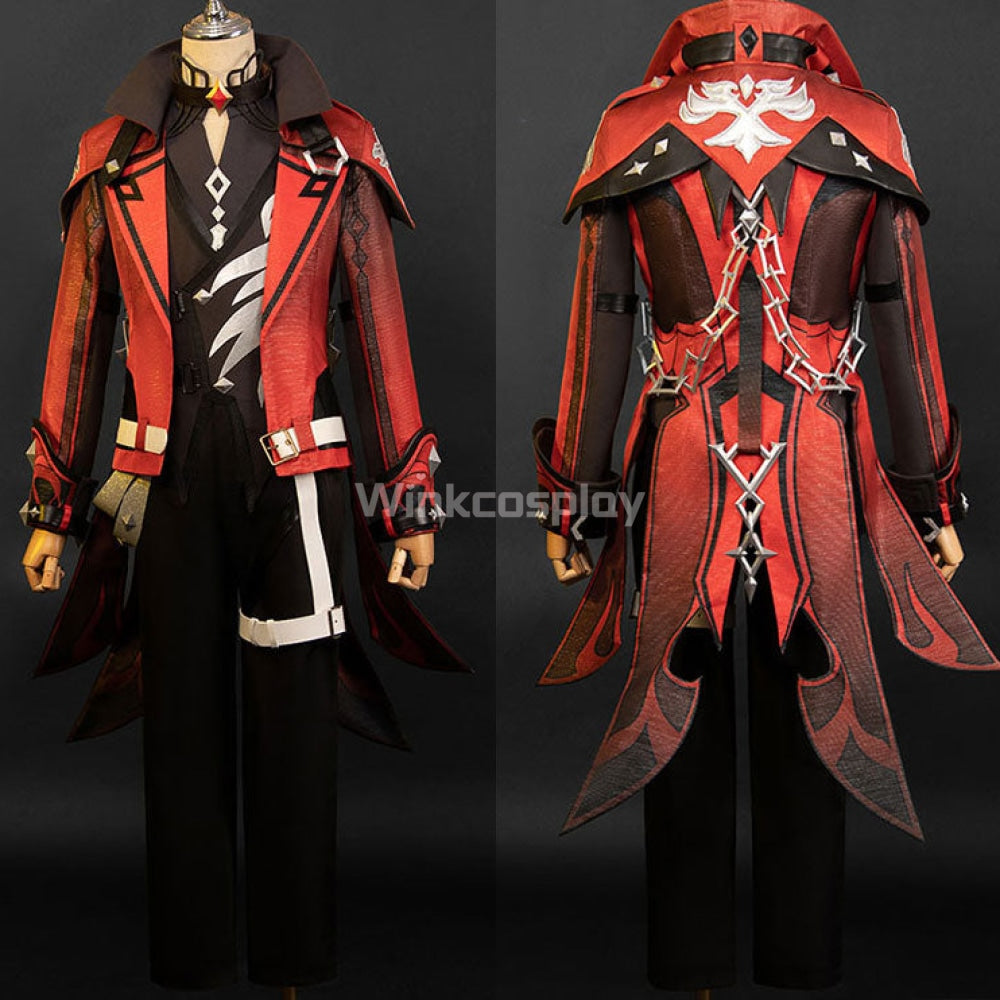Genshin Impact Diluc Red Dead of Night Cosplay Costume