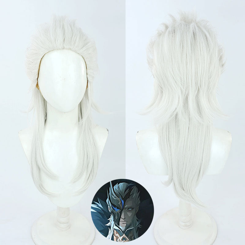 Genshin Impact the Eleven Fatui Harbingers The Jester Pierro Cosplay Wig