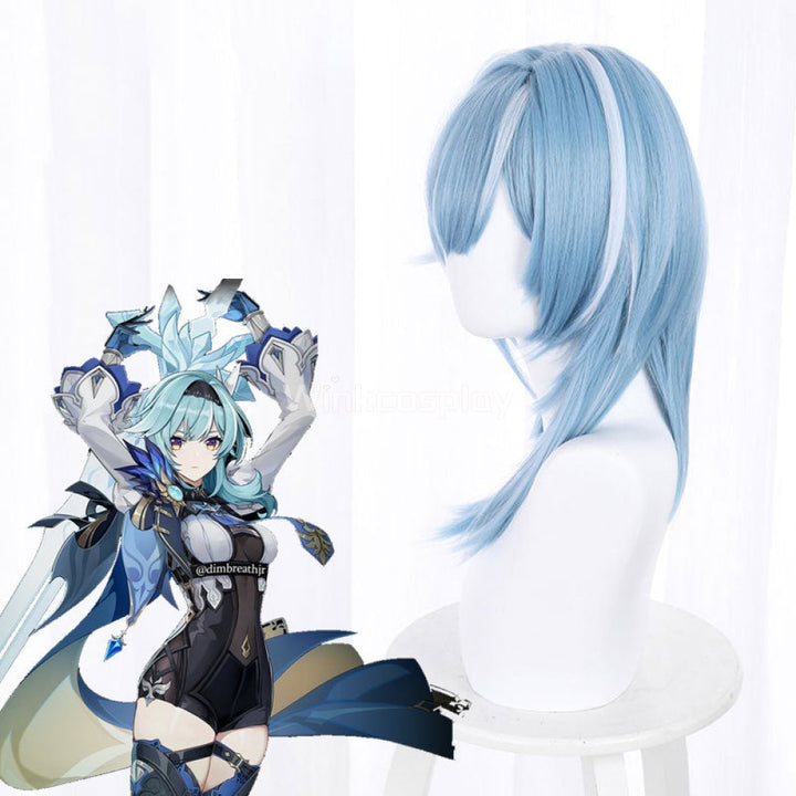 Genshin Impact Eula Blue Cosplay Wig - Winkcosplay