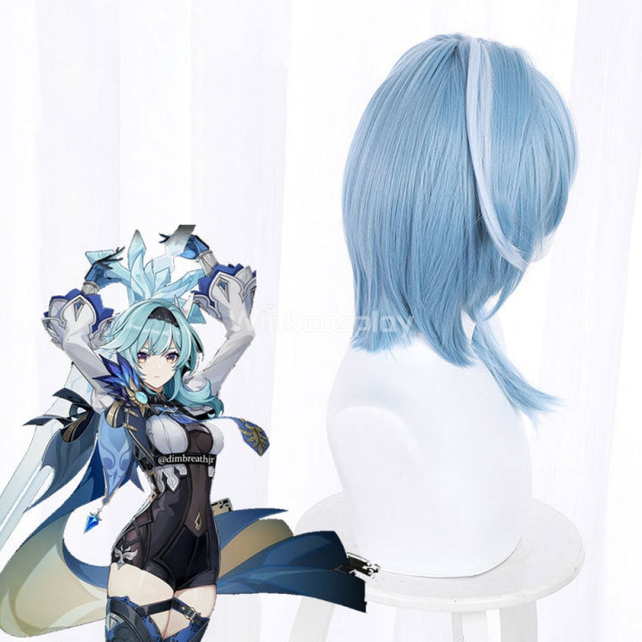 Genshin Impact Eula Blue Cosplay Wig - Winkcosplay