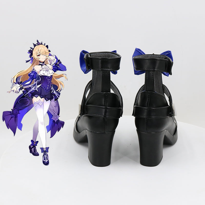 Genshin Impact Fischl Von Luftschloss Narfidort Ein Immernachtstraum Black Cosplay Shoes