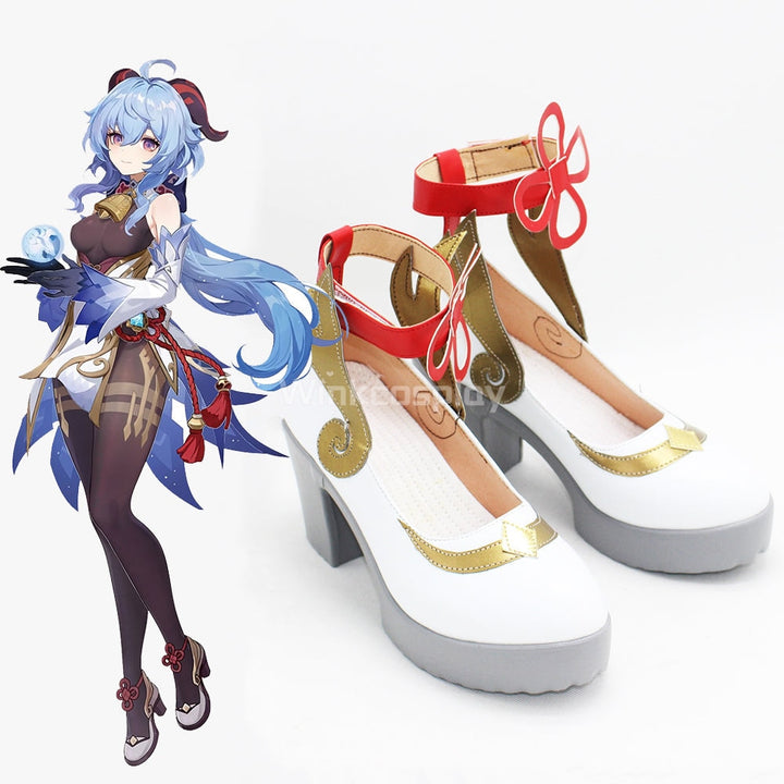 Genshin Impact Ganyu White Cosplay Shoes - Winkcosplay