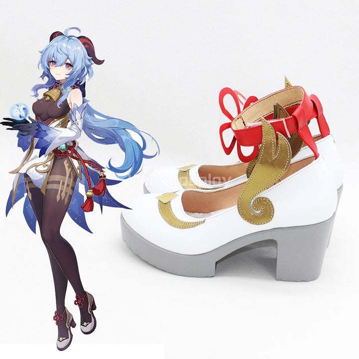 Genshin Impact Ganyu White Cosplay Shoes - Winkcosplay