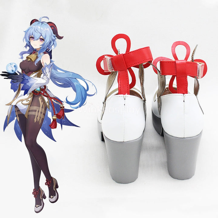 Genshin Impact Ganyu White Cosplay Shoes - Winkcosplay