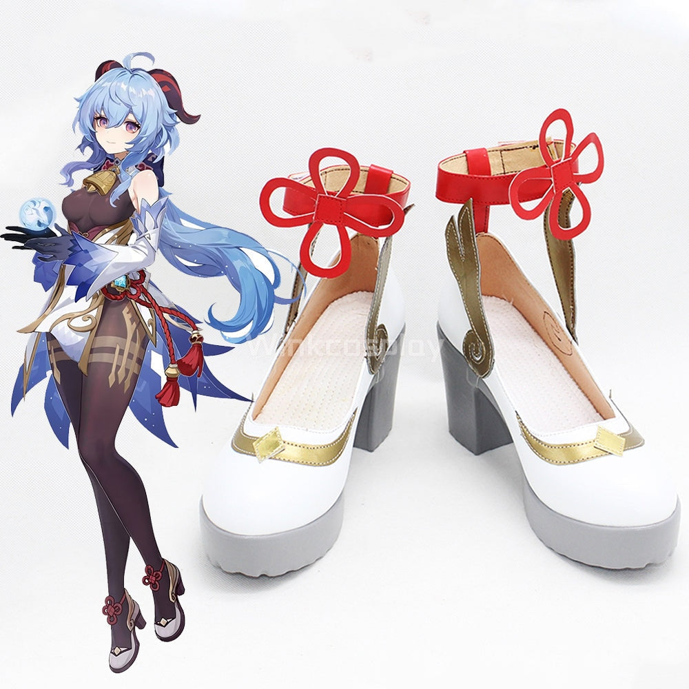 Genshin Impact Ganyu White Cosplay Shoes - Winkcosplay