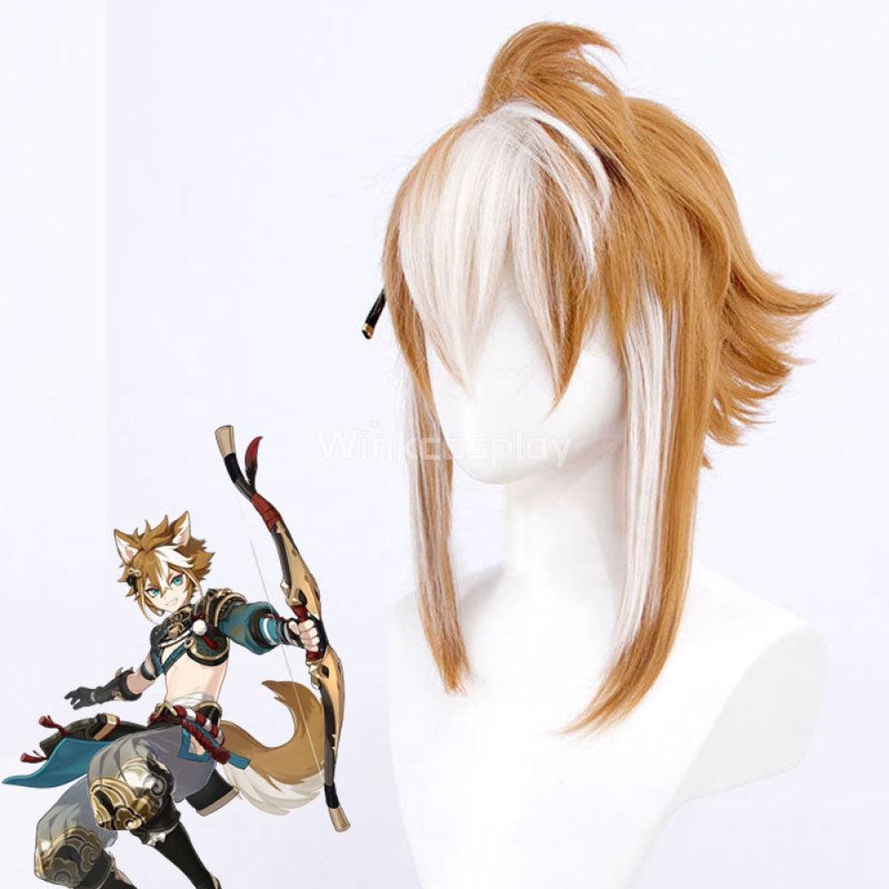 Genshin Impact Gorou Orange Cosplay Wig