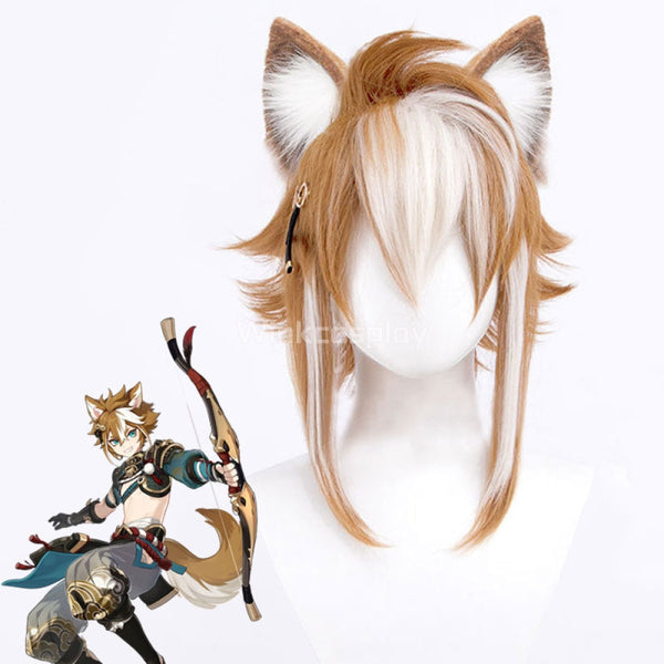 Genshin Impact Gorou Orange Cosplay Wig