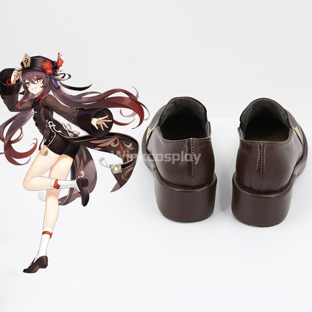 Genshin Impact Hu Tao Brown Cosplay Shoes - Winkcosplay