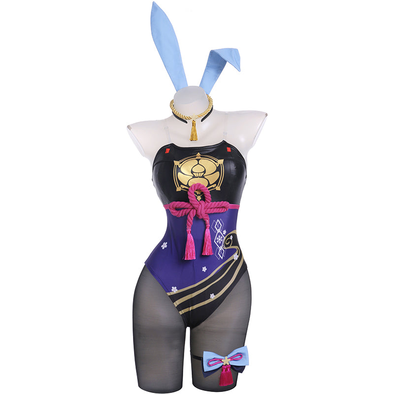 Genshin Impact Kamisato Ayaka Bunny Girl Cosplay Costume