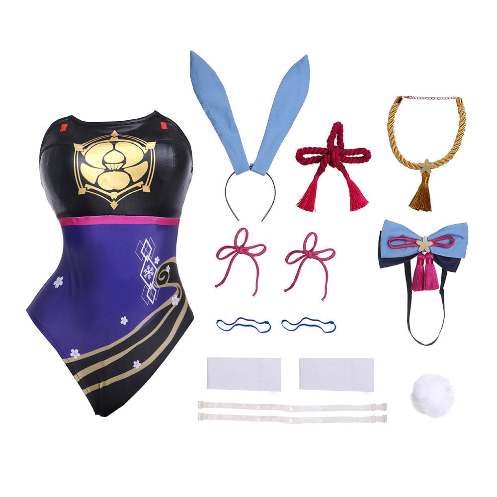 Genshin Impact Kamisato Ayaka Bunny Girl Cosplay Costume