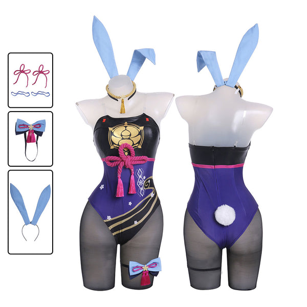 Genshin Impact Kamisato Ayaka Bunny Girl Cosplay Costume