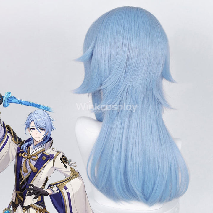 Genshin Impact Kamisato Ayato Blue Cosplay Wig - Winkcosplay
