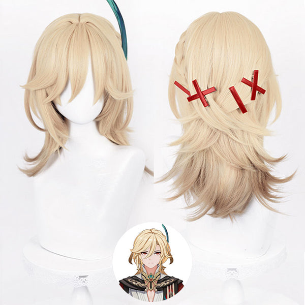 Genshin Impact Kaveh Golden Cosplay Wig