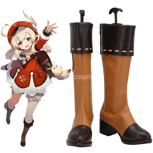 Genshin Impact Klee Brown Shoes Cosplay Boots - Winkcosplay