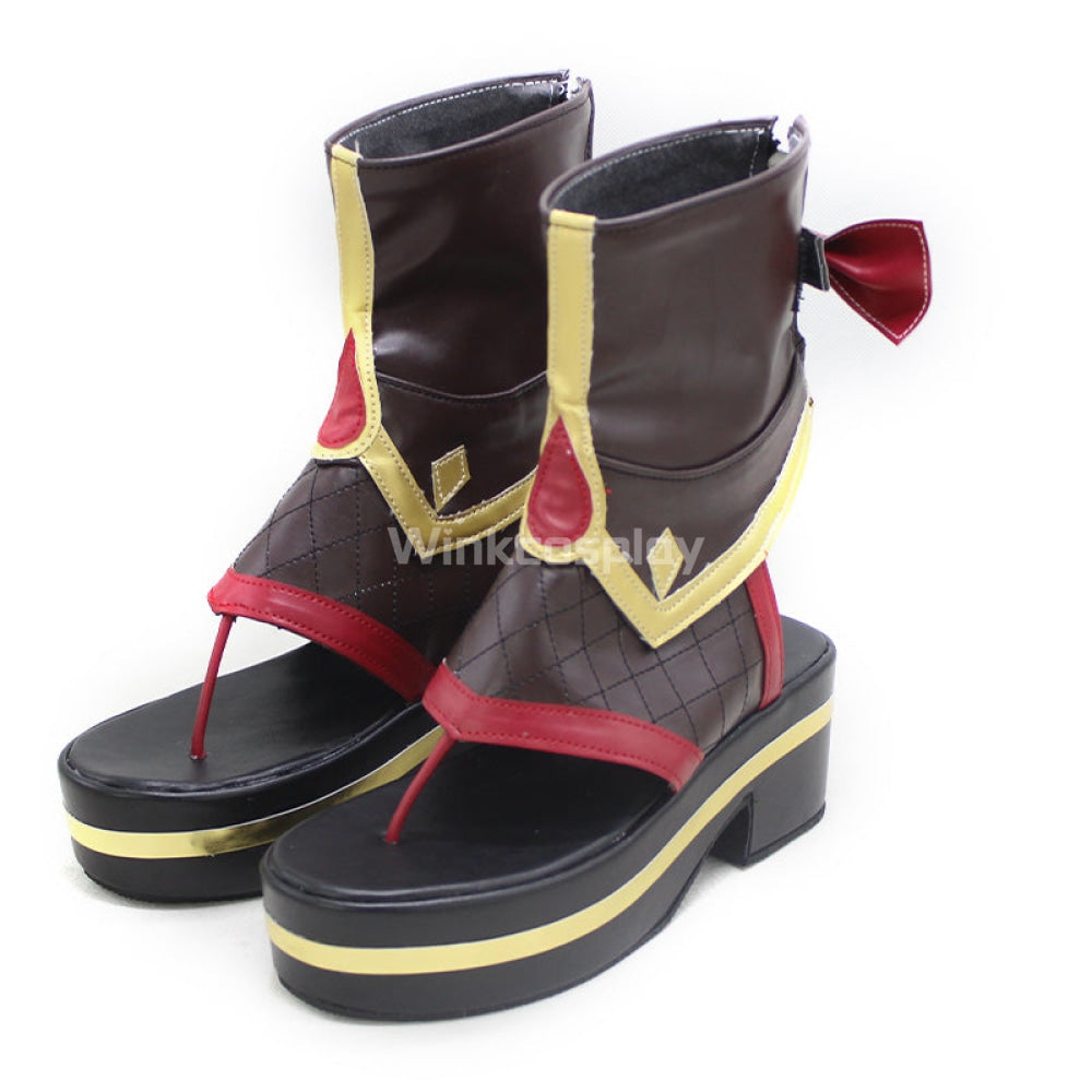 Genshin Impact  Kuki Shinobu Brown Shoes Cosplay Boots