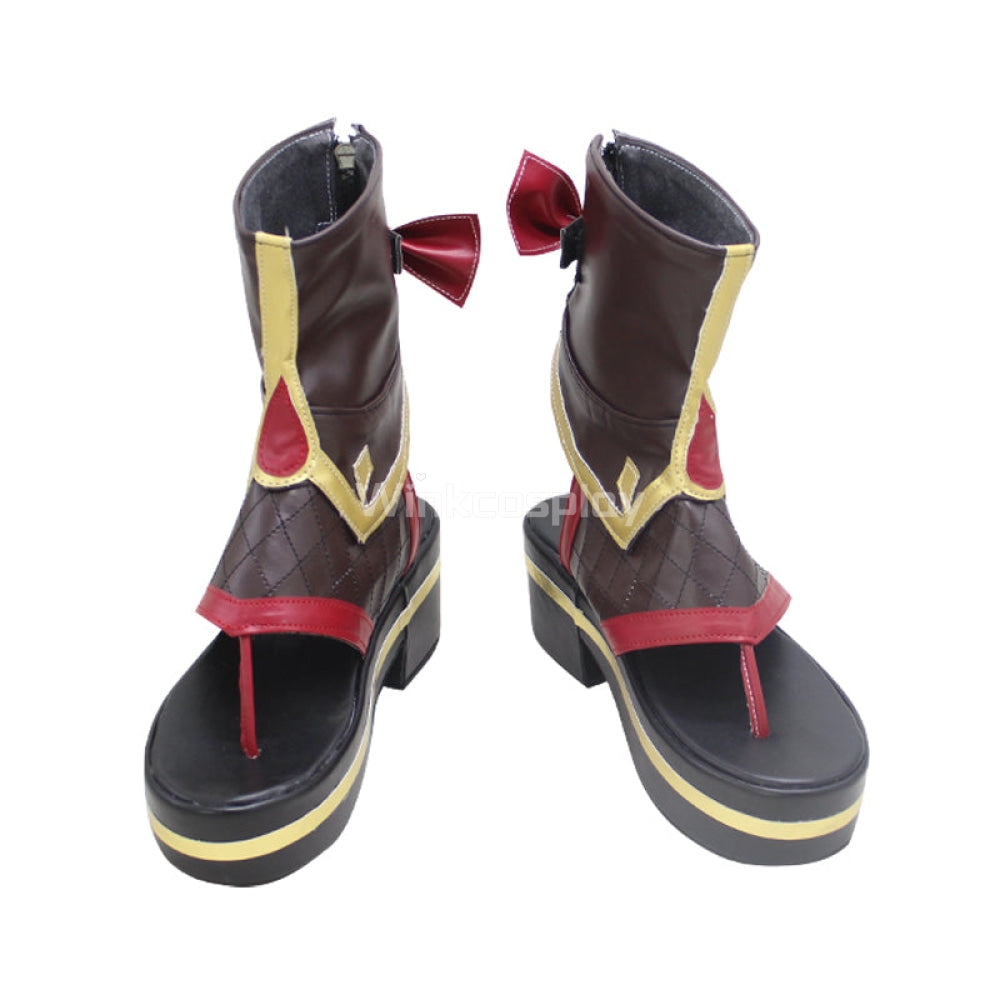 Genshin Impact  Kuki Shinobu Brown Shoes Cosplay Boots